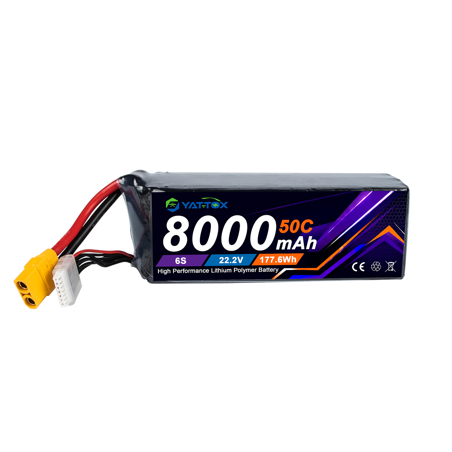 Rc Helicopter Large - Yattox 6S 8000mAh 50C LiPo Batterij