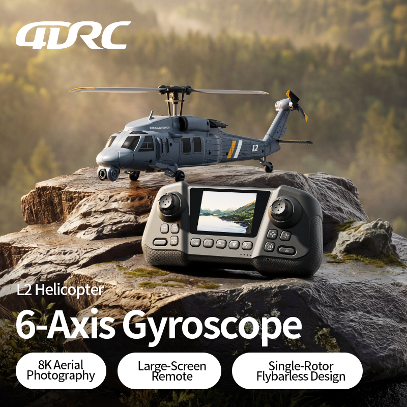 Rc Helicopter Single Rotor - 4DRC L2 RC Apache Militaire gevechtshelikopter